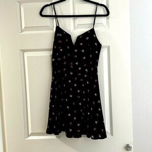 Black floral spaghetti strap